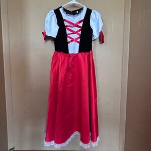 XL Girl's Dress Costume Little Red Riding Hood Bavarian German Swedish Fashion